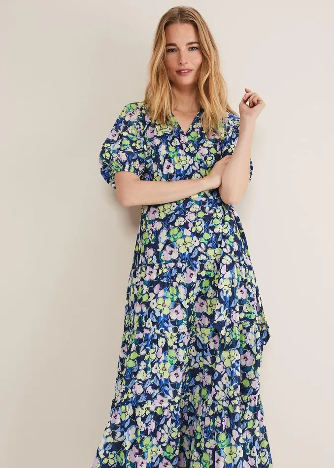Women Phase Eight Occasion Dresses Morven Floral Maxi Dress Navymulti