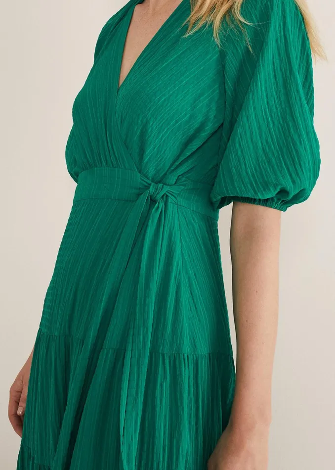 Women Phase Eight Occasion Dresses Morven Green Wrap Midi Dress Bright Green