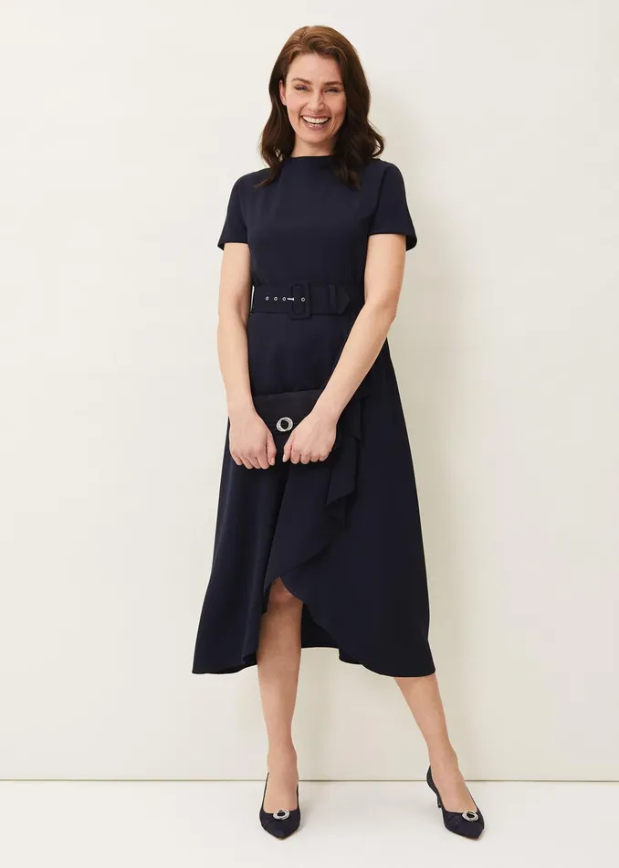 Women Phase Eight Occasion Dresses Mylee Belted Dress Navy