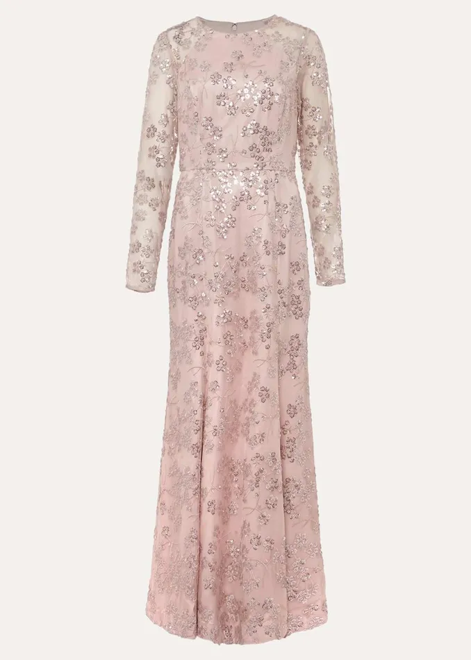 Women Phase Eight Occasion Dresses Natalya Sequin Floral Maxi Dress Pink