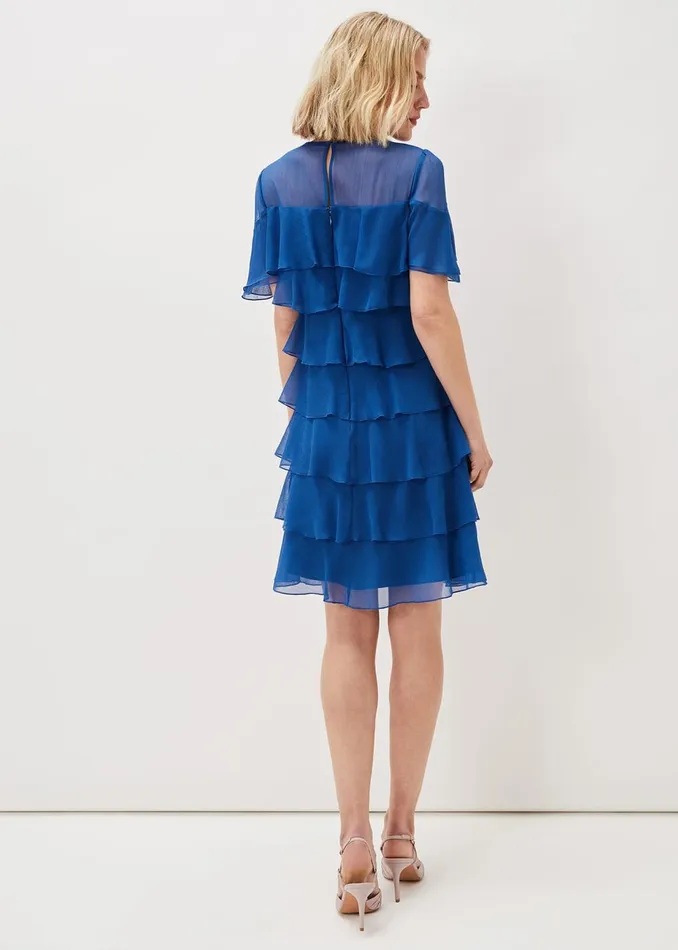 Women Phase Eight Occasion Dresses Nika Tiered Shift Dress Capri Blue