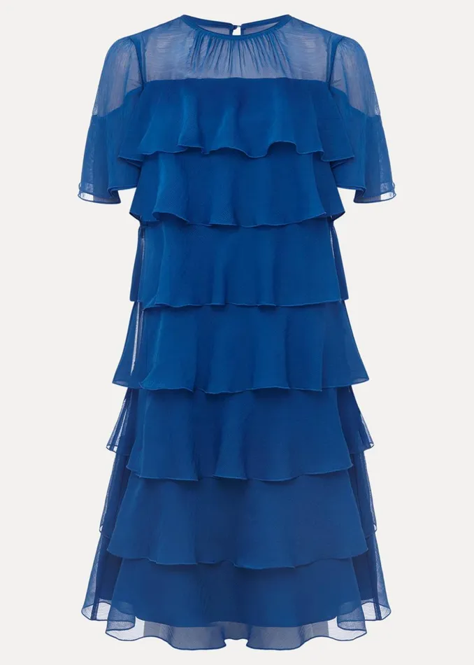 Women Phase Eight Occasion Dresses Nika Tiered Shift Dress Capri Blue