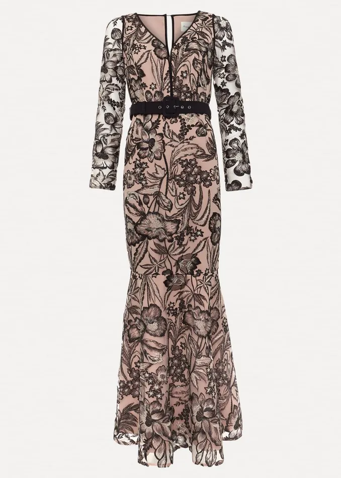 Women Phase Eight Occasion Dresses Nola VNeck Embroidered Maxi Dress Multicoloured