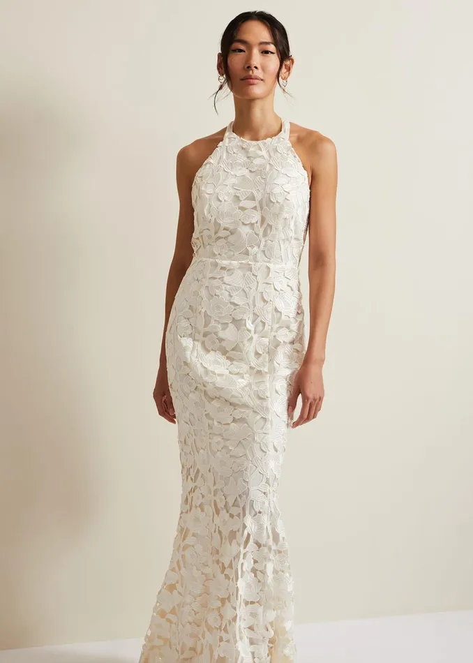 Women Phase Eight Occasion Dresses Olivia Bridal Lace Maxi Dress Ivory
