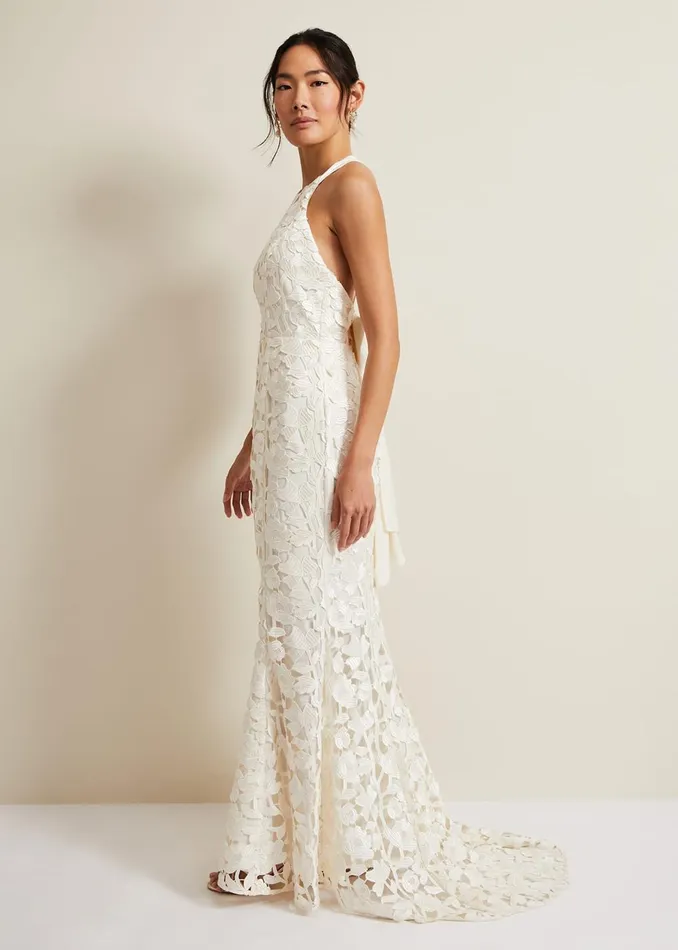 Women Phase Eight Occasion Dresses Olivia Bridal Lace Maxi Dress Ivory