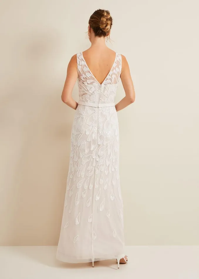 Women Phase Eight Occasion Dresses Ottilie Beaded Maxi Wedding Dress Ivory