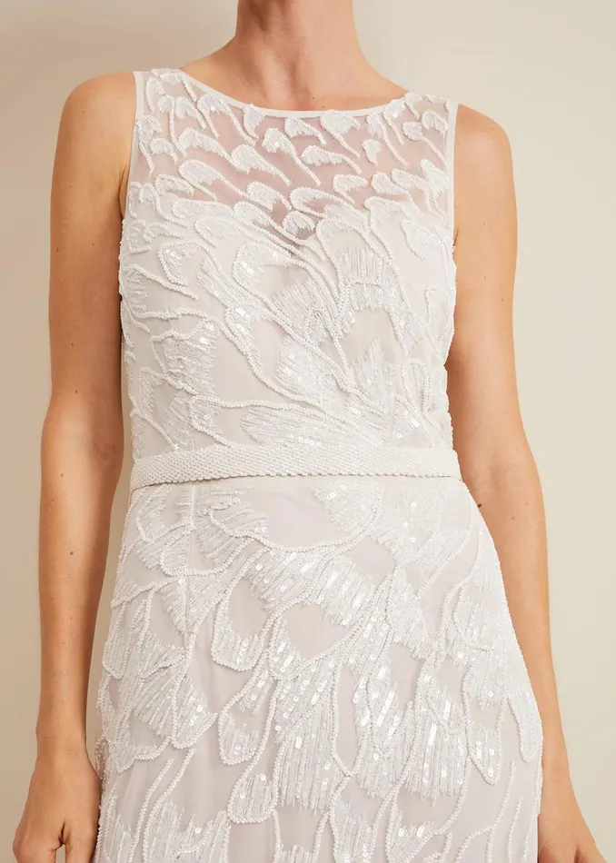Women Phase Eight Occasion Dresses Ottilie Beaded Maxi Wedding Dress Ivory