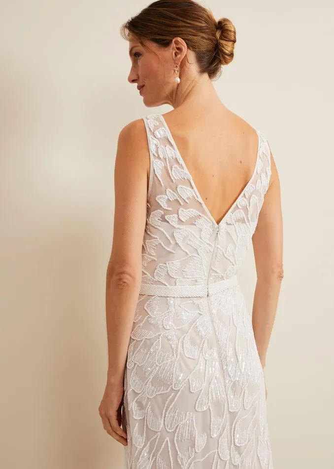 Women Phase Eight Occasion Dresses Ottilie Beaded Maxi Wedding Dress Ivory