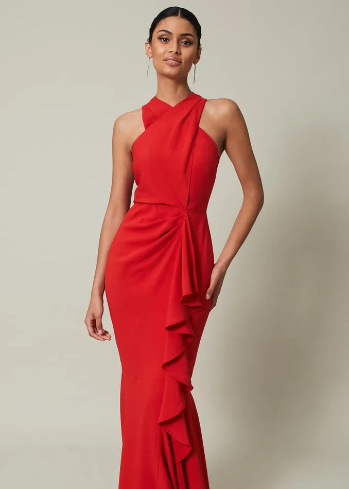 Women Phase Eight Occasion Dresses Pamela Ruffled Maxi Dress Red