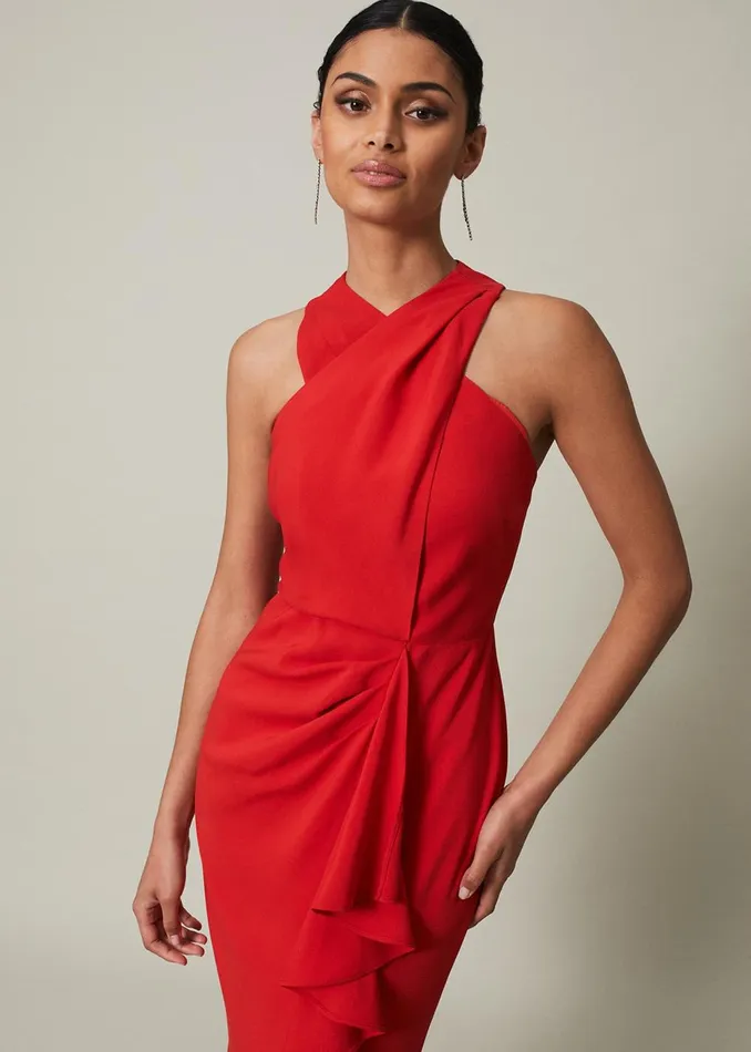 Women Phase Eight Occasion Dresses Pamela Ruffled Maxi Dress Red