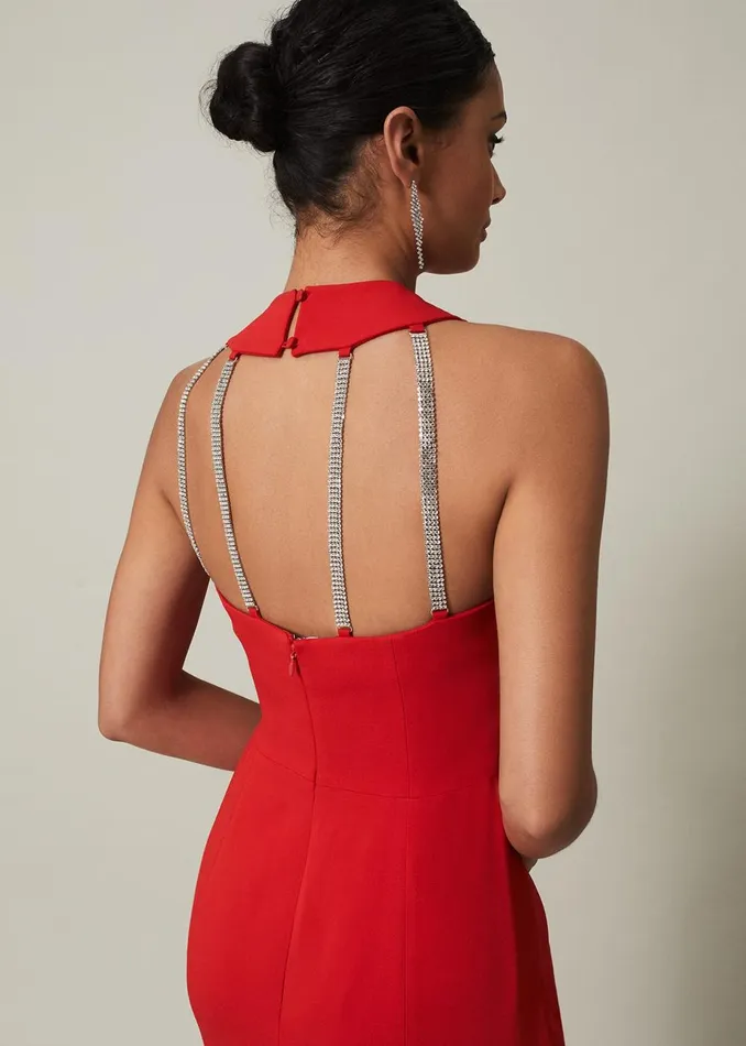 Women Phase Eight Occasion Dresses Pamela Ruffled Maxi Dress Red