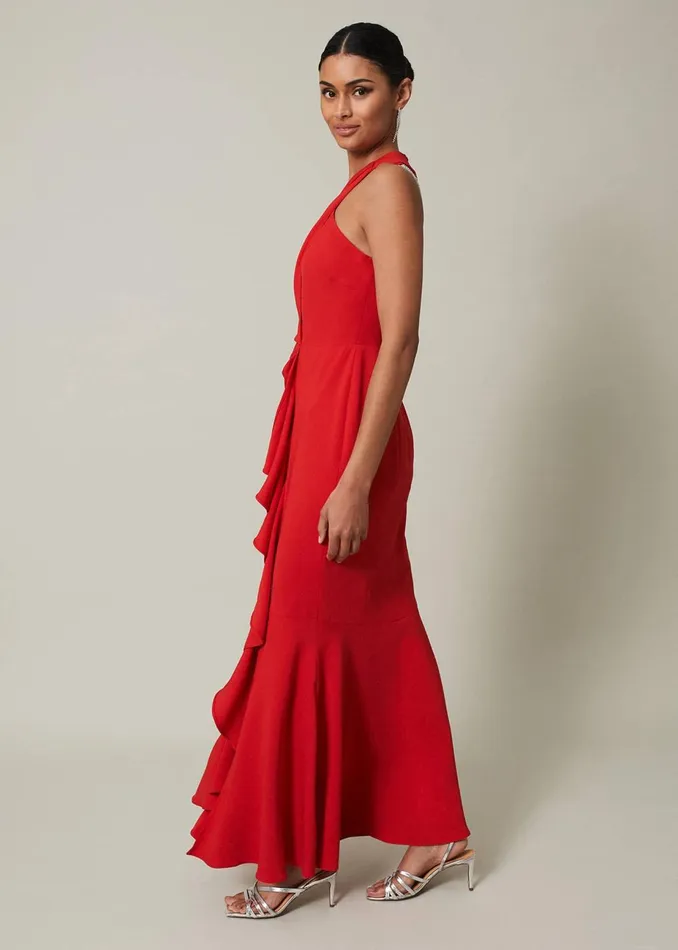 Women Phase Eight Occasion Dresses Pamela Ruffled Maxi Dress Red