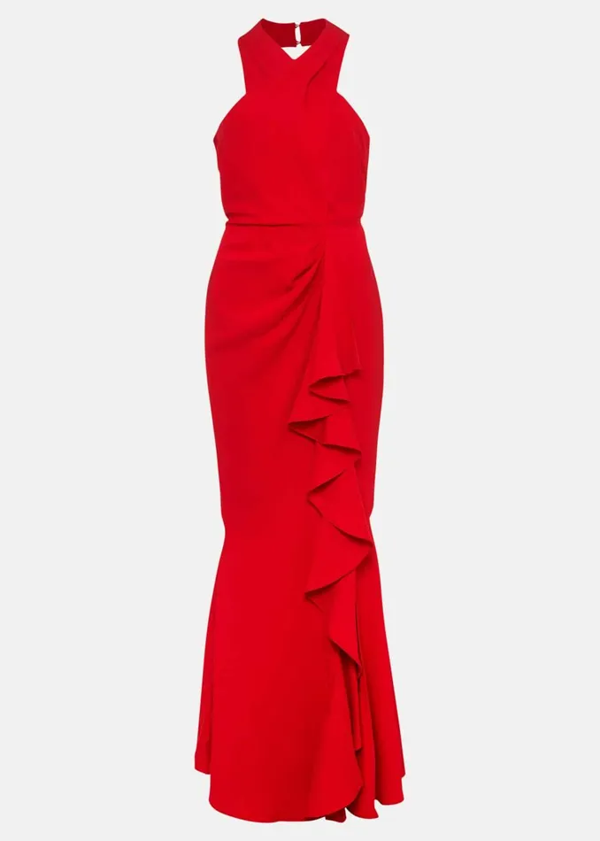Women Phase Eight Occasion Dresses Pamela Ruffled Maxi Dress Red