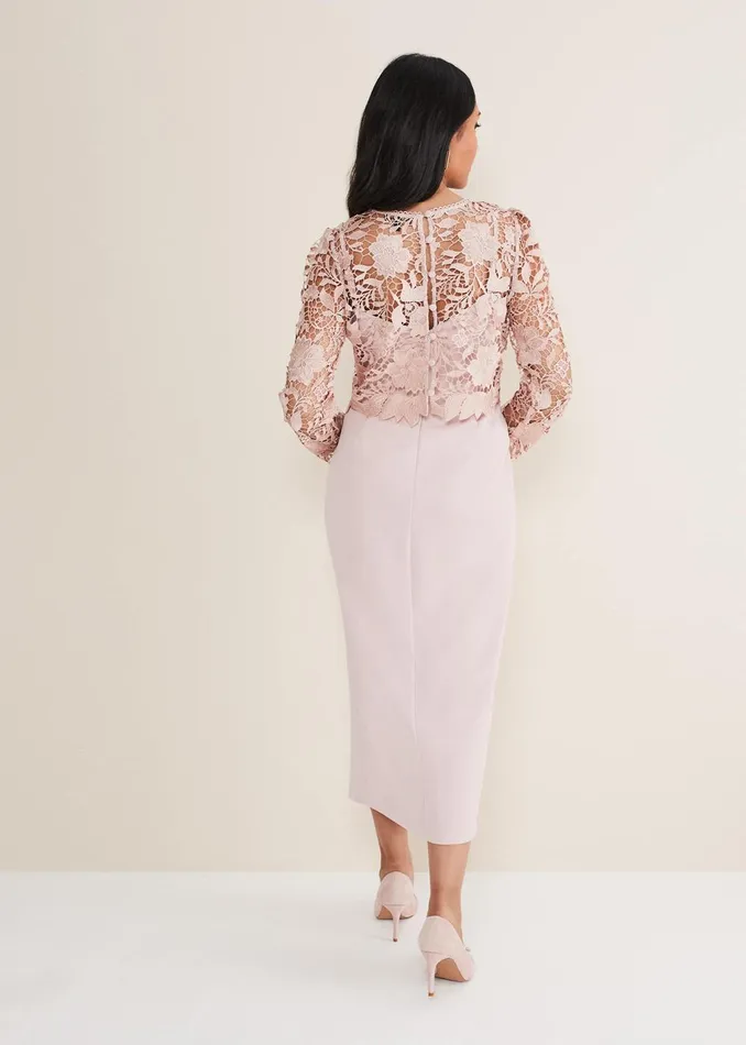 Women Phase Eight Occasion Dresses Petite Adeline Double Layer Dress Antique Rose