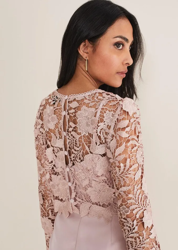Women Phase Eight Occasion Dresses Petite Adeline Double Layer Dress Antique Rose