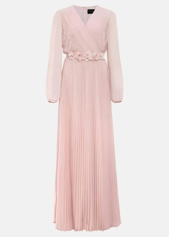 Women Phase Eight Occasion Dresses Petite Alecia Pleat Maxi Dress Antique Rose