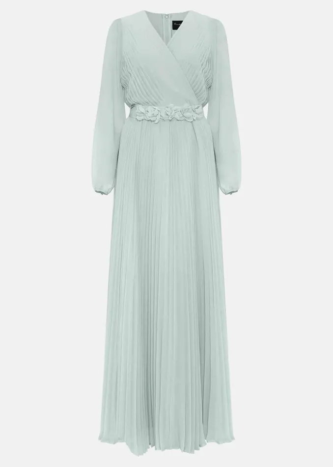 Women Phase Eight Occasion Dresses Petite Alecia Pleat Maxi Dress Pale Blue