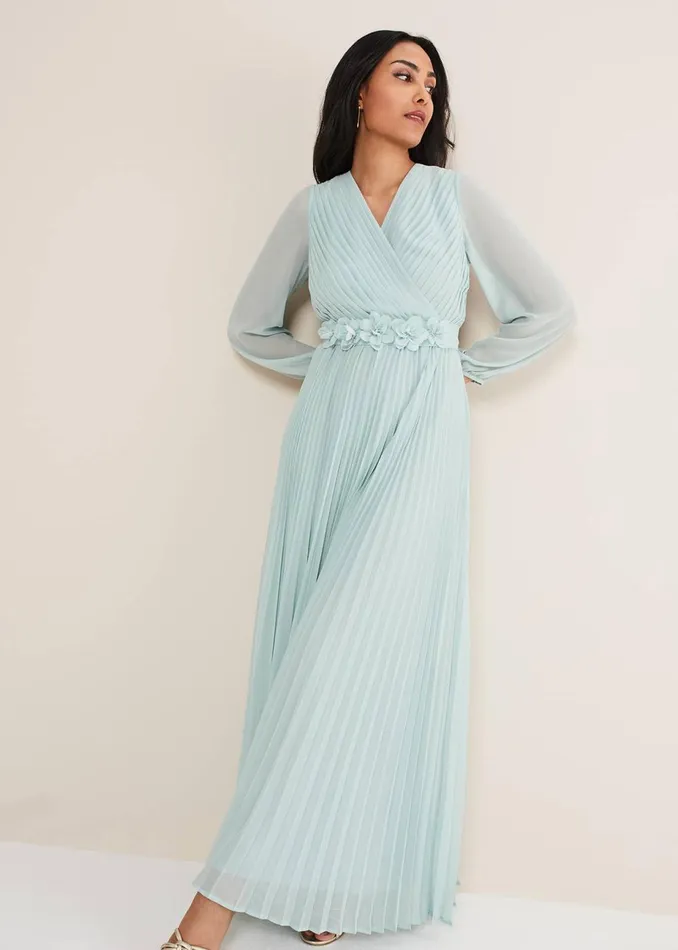 Women Phase Eight Occasion Dresses Petite Alecia Pleated Maxi Dress Peppermint