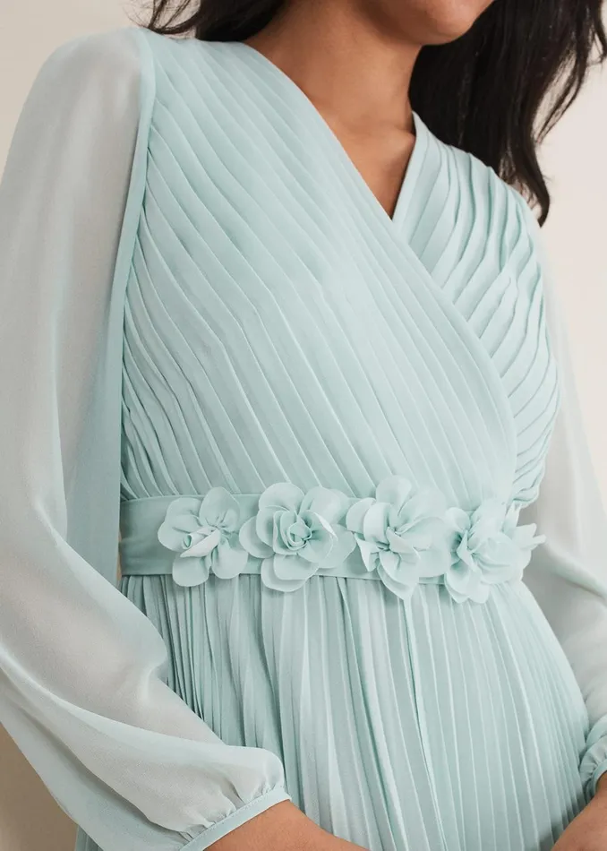 Women Phase Eight Occasion Dresses Petite Alecia Pleated Maxi Dress Peppermint