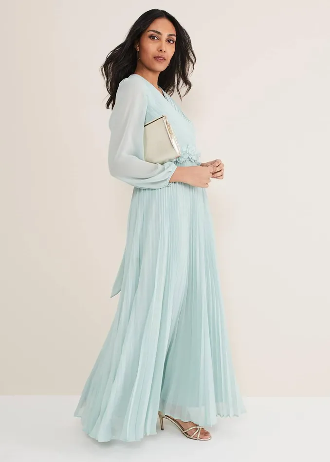 Women Phase Eight Occasion Dresses Petite Alecia Pleated Maxi Dress Peppermint