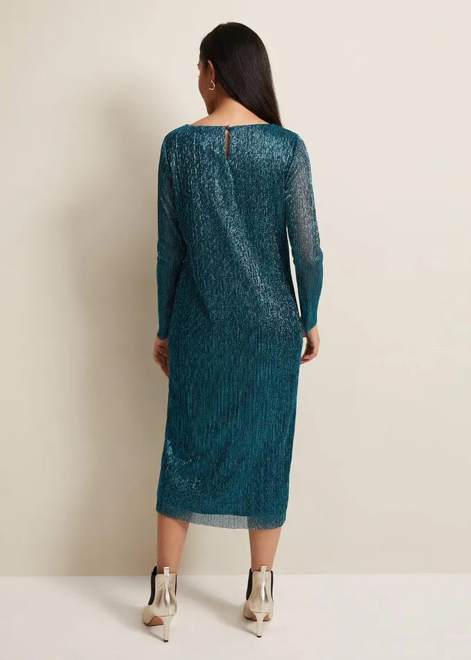 Women Phase Eight Occasion Dresses Petite Alix Plisse Dress Blue