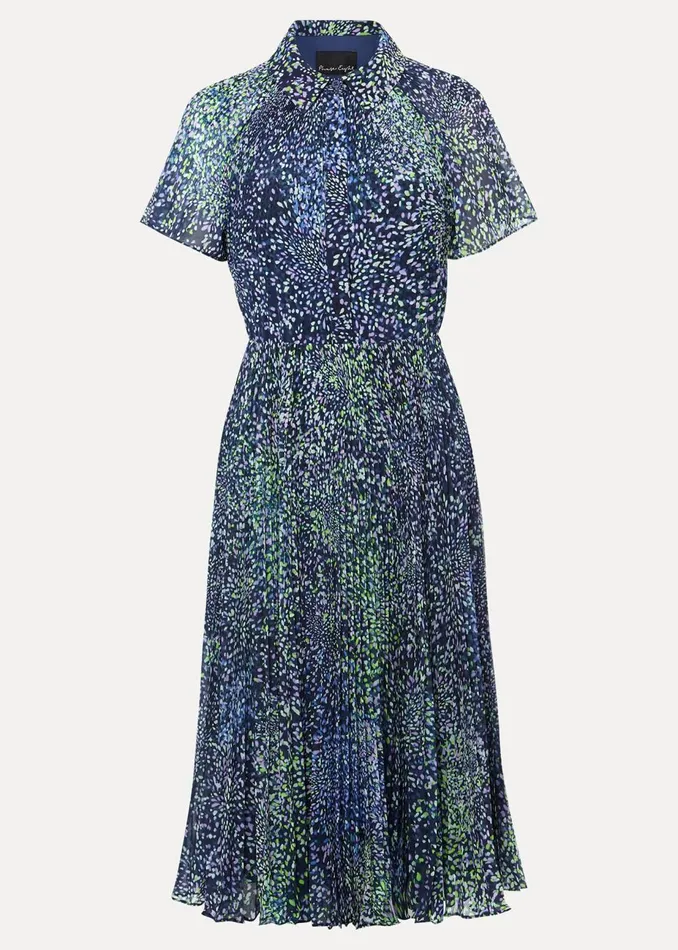 Women Phase Eight Occasion Dresses Petite Amelia Ditsy Shirt Midi Dress Navymulti