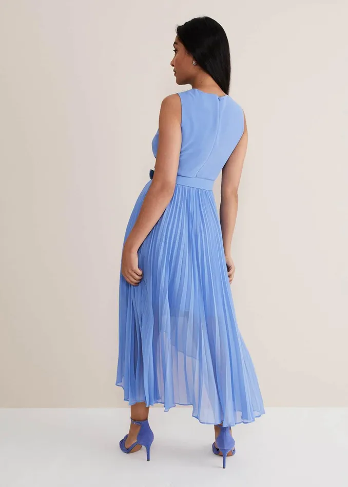 Women Phase Eight Occasion Dresses Petite Brianna Pleated Midaxi Dress Cornflower