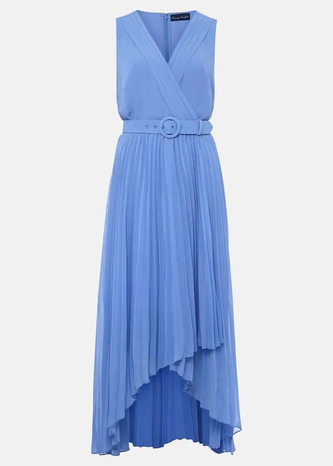 Women Phase Eight Occasion Dresses Petite Brianna Pleated Midaxi Dress Cornflower