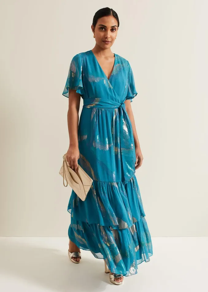Women Phase Eight Occasion Dresses Petite Charissa Silk Maxi Dress Blue