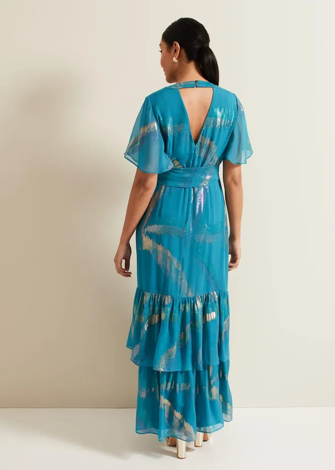 Women Phase Eight Occasion Dresses Petite Charissa Silk Maxi Dress Blue