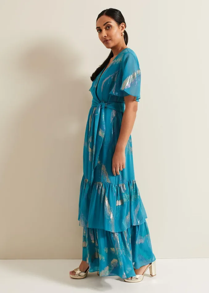 Women Phase Eight Occasion Dresses Petite Charissa Silk Maxi Dress Blue