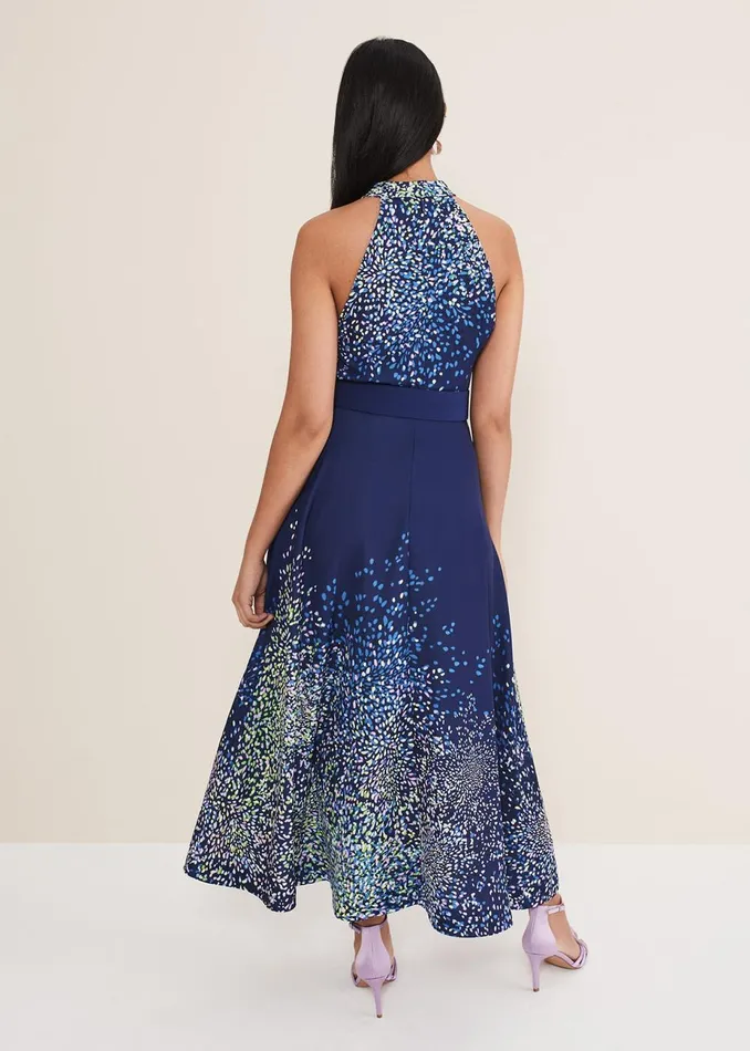Women Phase Eight Occasion Dresses Petite Clea Ditsy Midi Dress French Navy Multi