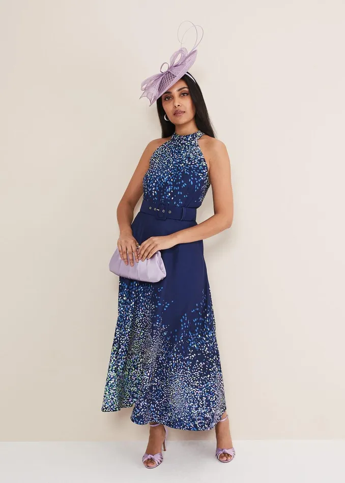 Women Phase Eight Occasion Dresses Petite Clea Ditsy Midi Dress French Navy Multi