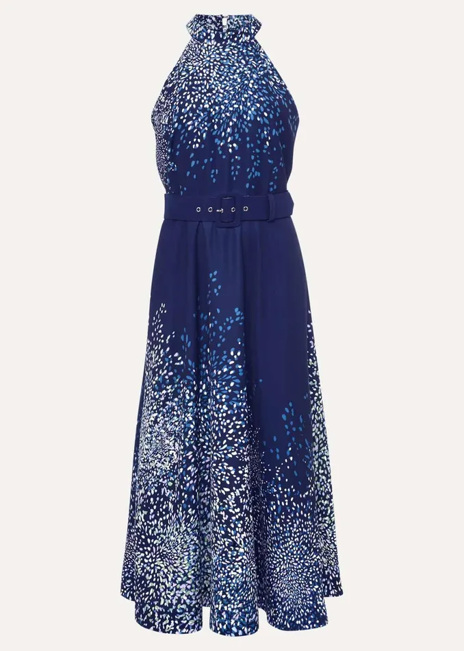 Women Phase Eight Occasion Dresses Petite Clea Ditsy Midi Dress French Navy Multi