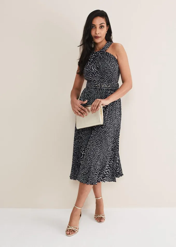 Women Phase Eight Occasion Dresses Petite Elsie Spot Dress Navyivory