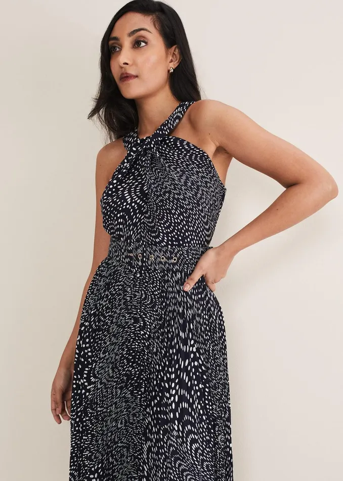 Women Phase Eight Occasion Dresses Petite Elsie Spot Dress Navyivory