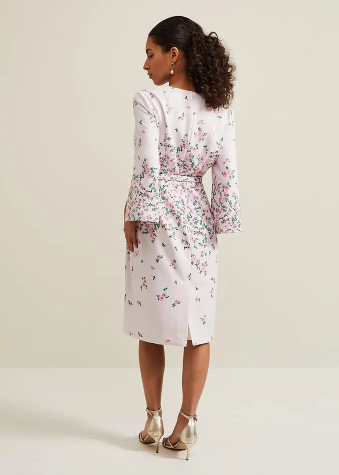 Women Phase Eight Occasion Dresses Petite Giovanna Floral Belted Dress Multicoloured