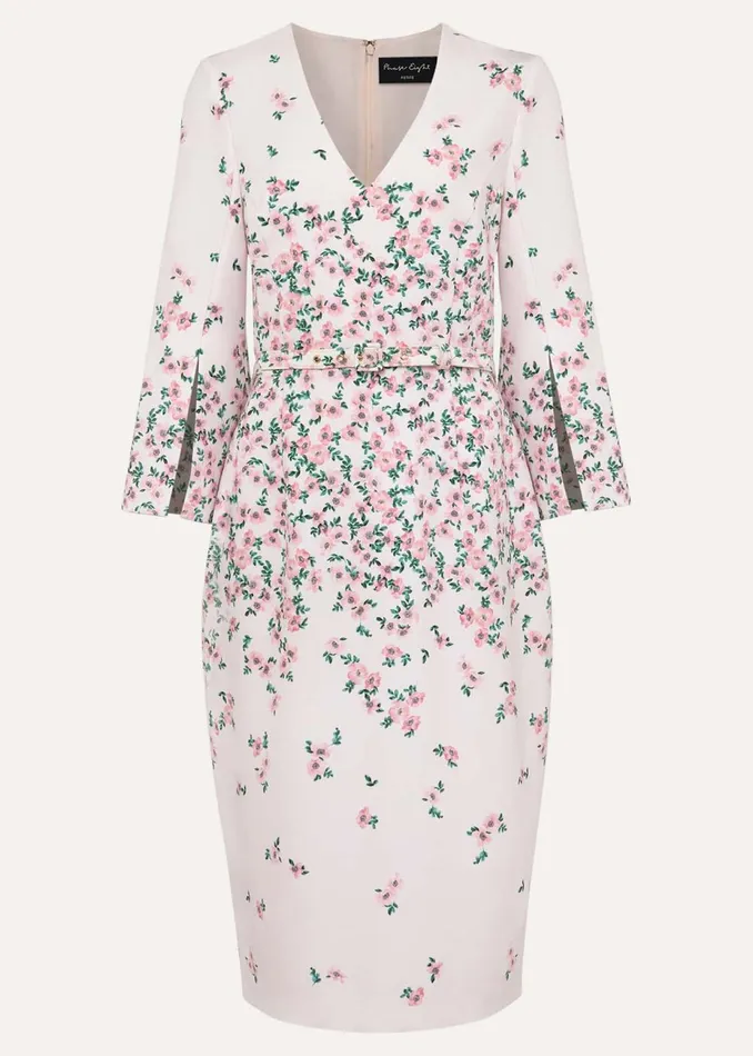 Women Phase Eight Occasion Dresses Petite Giovanna Floral Belted Dress Multicoloured