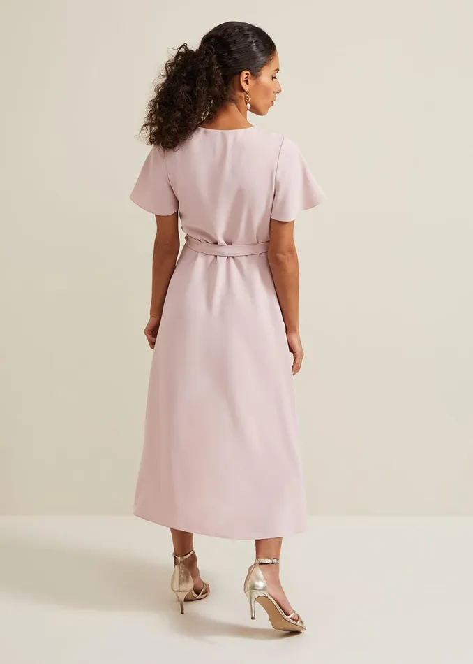 Women Phase Eight Occasion Dresses Petite Julissa Frill Wrap Dress Antique Rose