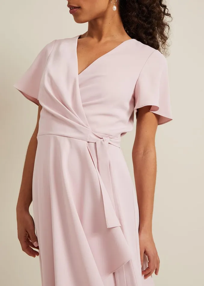 Women Phase Eight Occasion Dresses Petite Julissa Frill Wrap Dress Antique Rose