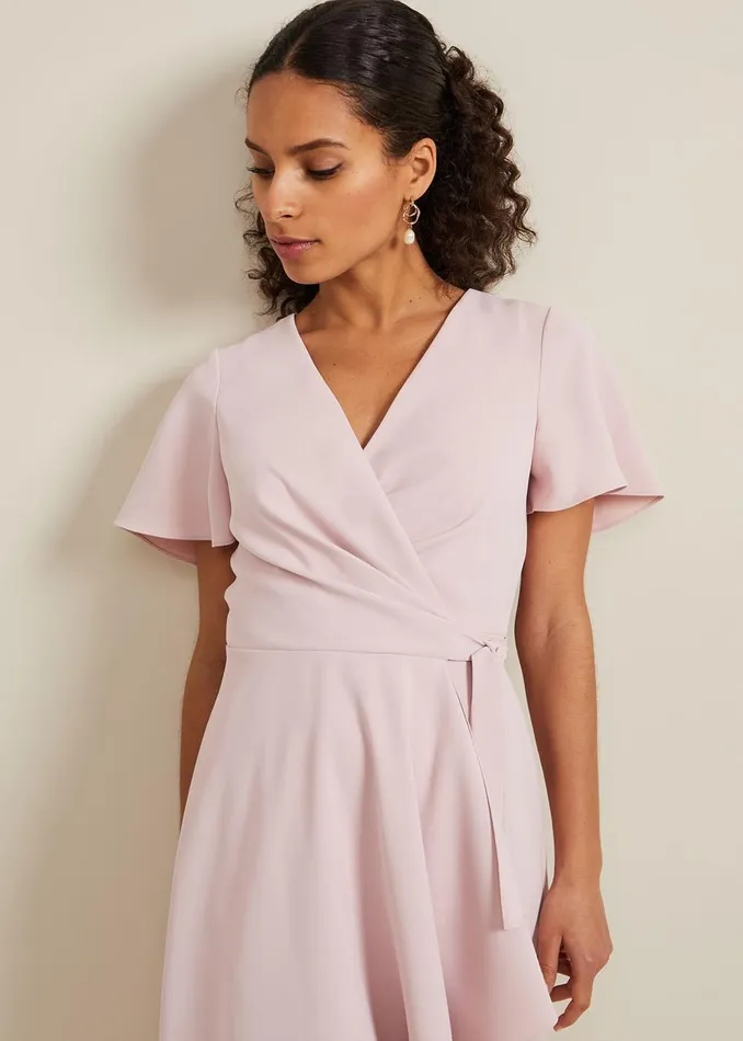 Women Phase Eight Occasion Dresses Petite Julissa Frill Wrap Dress Antique Rose
