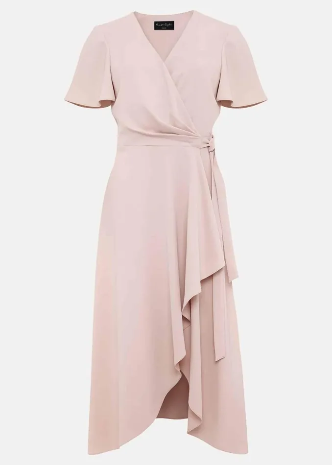 Women Phase Eight Occasion Dresses Petite Julissa Frill Wrap Dress Antique Rose