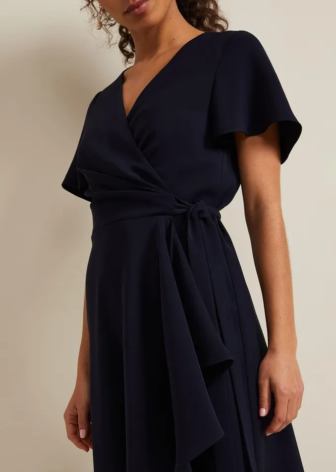 Women Phase Eight Occasion Dresses Petite Julissa Wrap Dress Navy