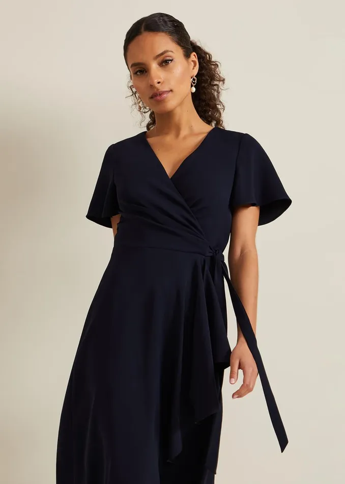Women Phase Eight Occasion Dresses Petite Julissa Wrap Dress Navy