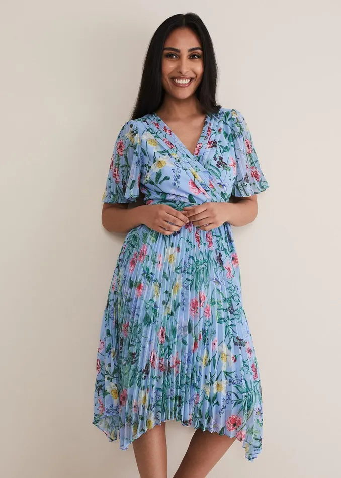 Women Phase Eight Occasion Dresses Petite Kendall Floral Midi Dress Multicoloured
