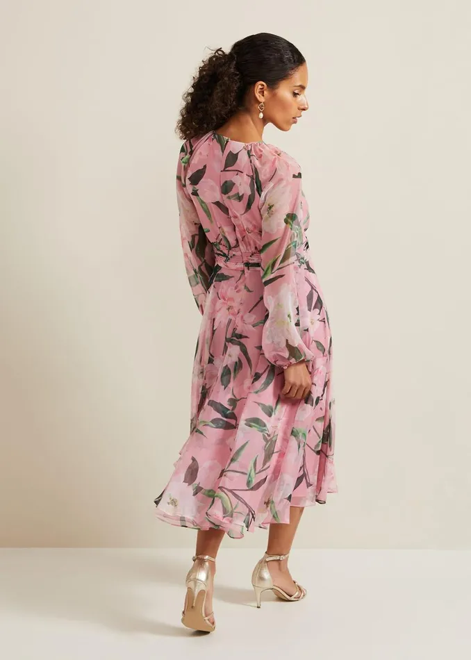 Women Phase Eight Occasion Dresses Petite Lina Printed Midi Dress Multicoloured