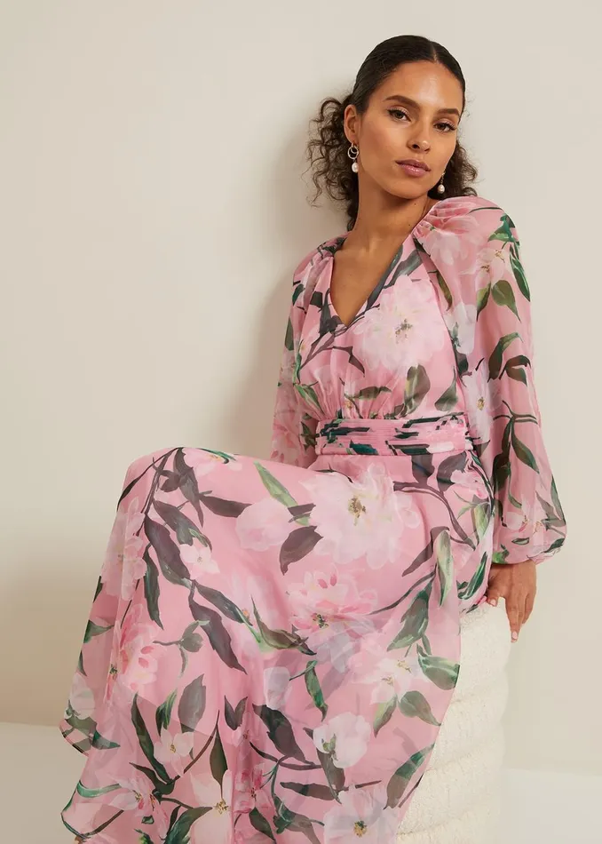 Women Phase Eight Occasion Dresses Petite Lina Printed Midi Dress Multicoloured