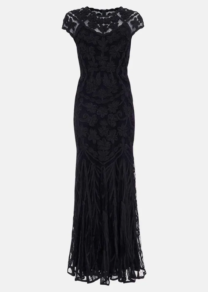 Women Phase Eight Occasion Dresses Petite Luana Tapework Maxi Dress Navy