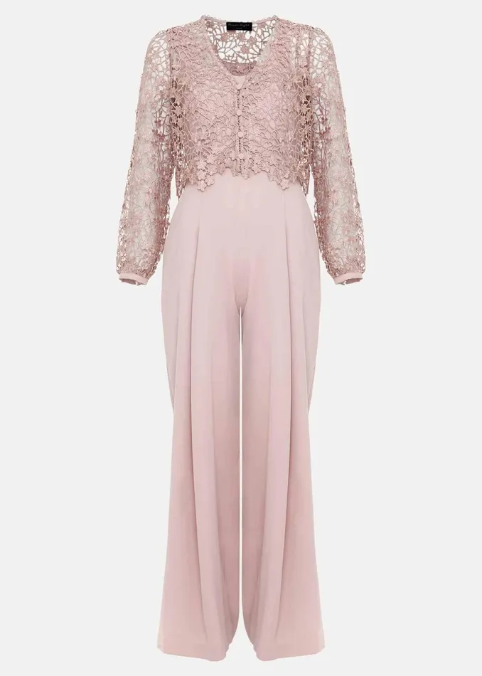 Women Phase Eight Occasion Dresses Petite Mariposa Pale Pink Lace Jumpsuit Pale Pink