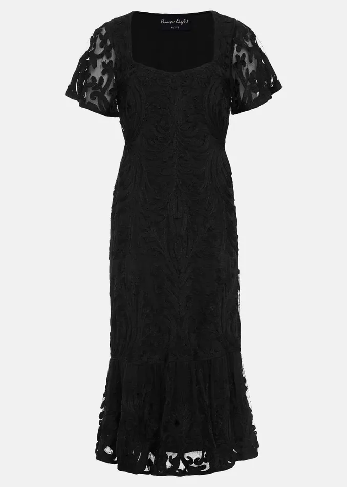 Women Phase Eight Occasion Dresses Petite Matilda Tapework Midi Dress Navy